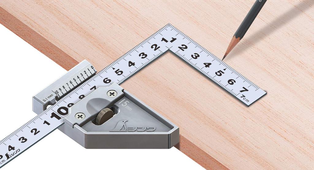 Shinwa Sokutei Изогнутый измерительный ограничитель металлический шириной 15 мм 12481