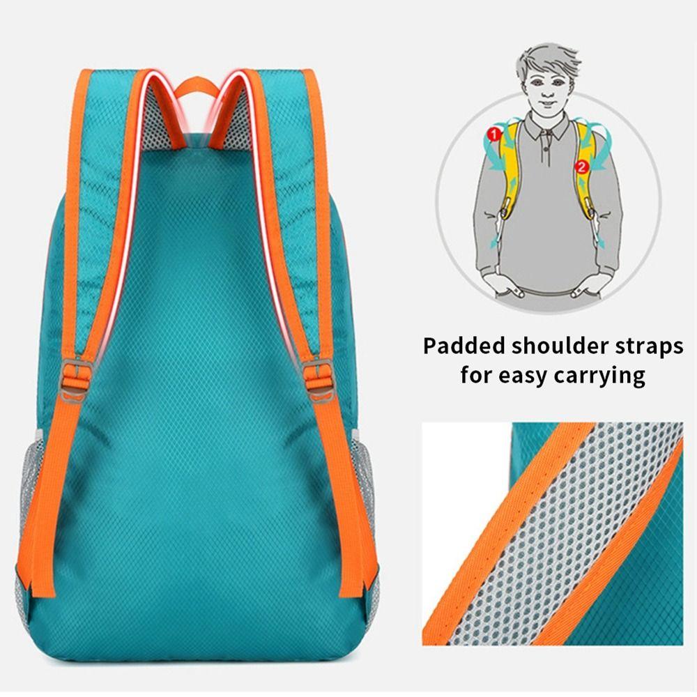Large Capacity Lightweight Nylon Bag Zipper Foldable Backpack Casual   Outdoor