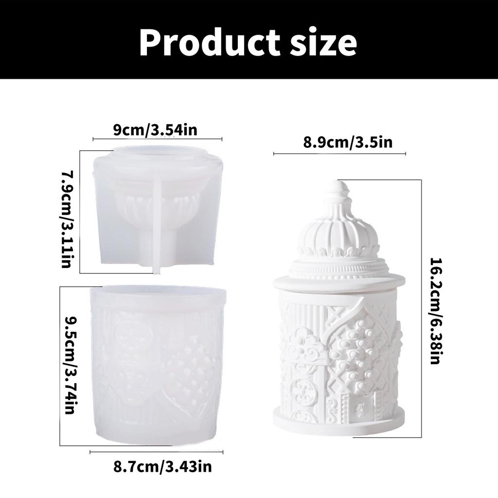 Silicone Mould for Candle Making and Resin Art Castles Memories Storage Cup Crafting Nordic Designs Home Decoration