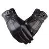 1Pair Men'S Pu Leather Winter Autumn Driving Keep Warm Gloves Fleece Tactical Gloves Black Outdoor Sports Waterproof Mitten