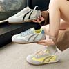 Мода 2025 Весна Осень Новые Женские Кроссовки с Цветными Блоками Легкие Плоские Холщовые Повседневные Спортивные Туфли Универсальная Уличная Одежда Повседневные Балетки