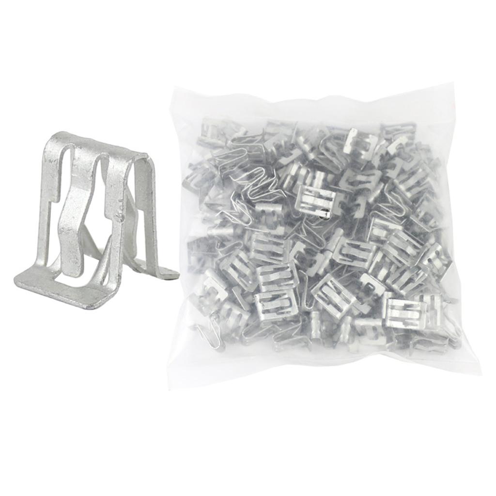 100Pieces Car Fasteners Universal Car Dashboard DVD CD Panel Interior Trim Plate Fixed Iron Clip Buckle Auto Accessories