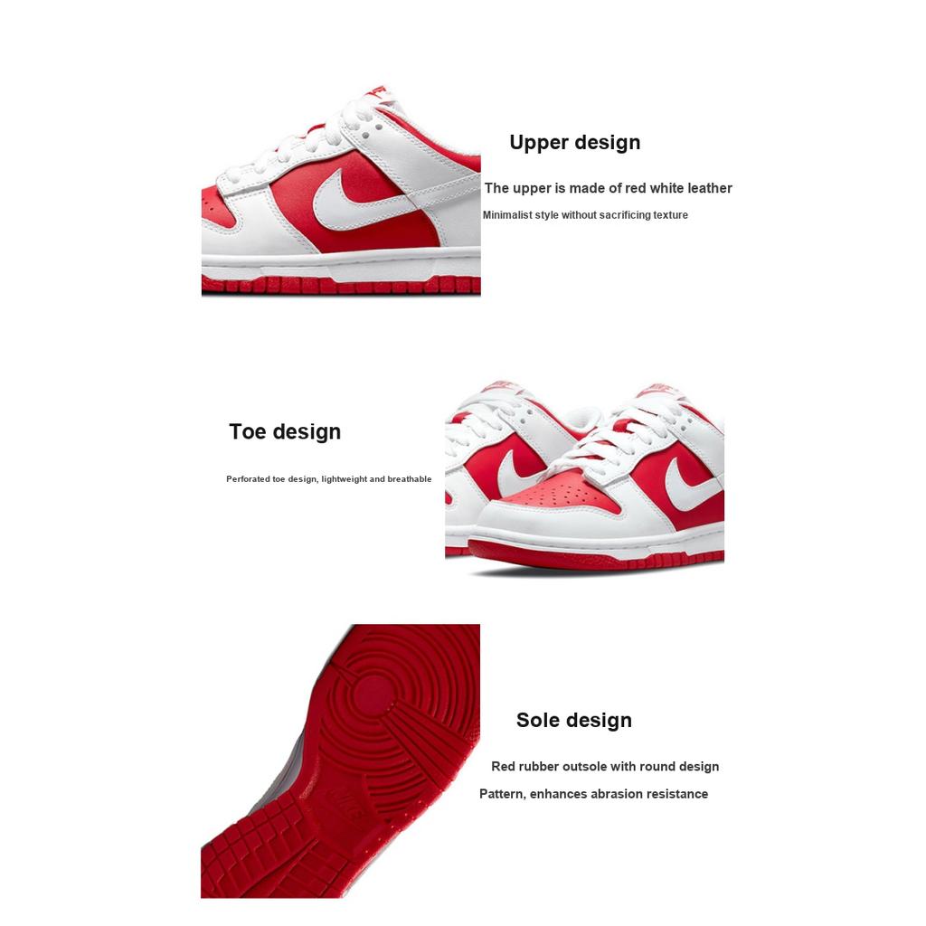 Nike Детские кроссовки Dunk Low GS Championship Red University-Red White Total-Orange CW1590-600