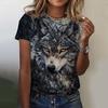 3D Printed  Animal T Shirt For Women Wolf Pattern Tees Summer New Harajuku T-Shirts Y2k Tops Loose Short Sleeves Girl Clothes
