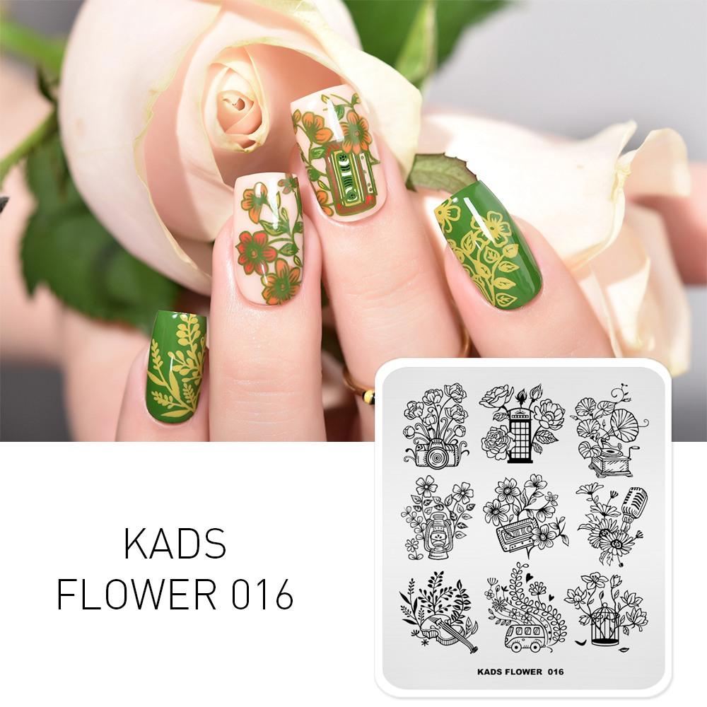 kads 53 Flower Series Nail Stamping Plates DIY Manicure Stamping Plate for Nail Art Template Nail Art Stamp Plates