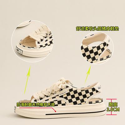 Холщовые сандалии с открытым носком женские 2025 лето новые женские сандалии в стиле маленького аромата на шнуровке спортивные на плоской подошве пляжные сандалии