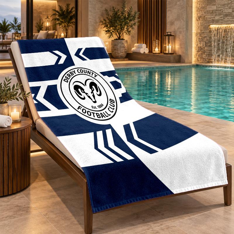 Beach Towel with Derby County Design, Quick Dry Lightweight Towel for Swimming Pool Travel