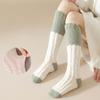 Fuzzy Knee High Socks Women Fluffy Warm Knee Socks Color Socks Leg Warmers Block Thick Winter