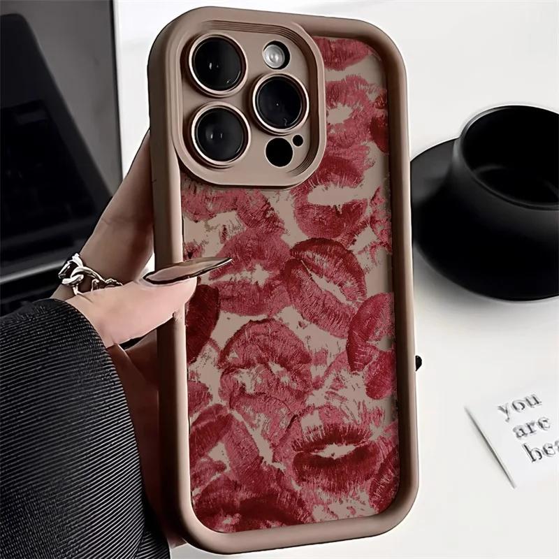 Модный Креативный Чехол Для Телефона С Принтом Губ Для Iphone 17 16 15 14 13 12 11 Pro Max 17 Air 16E 15 Plus Iphone17 Ударопрочный Матовый Чехол