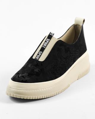 Слипоны женские 352543 36 Черные кожа