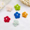 10PCS Puff Flower Head Knitted Hand Woven DIY Pearl Sweater Coat Decor Hairpin Headdress Accessories