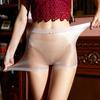 Women Oil Shiny Boxer Briefs Transparent Underwear Erotic Lingerie Female Underpants Ultra Thin Panties See Through Knickers