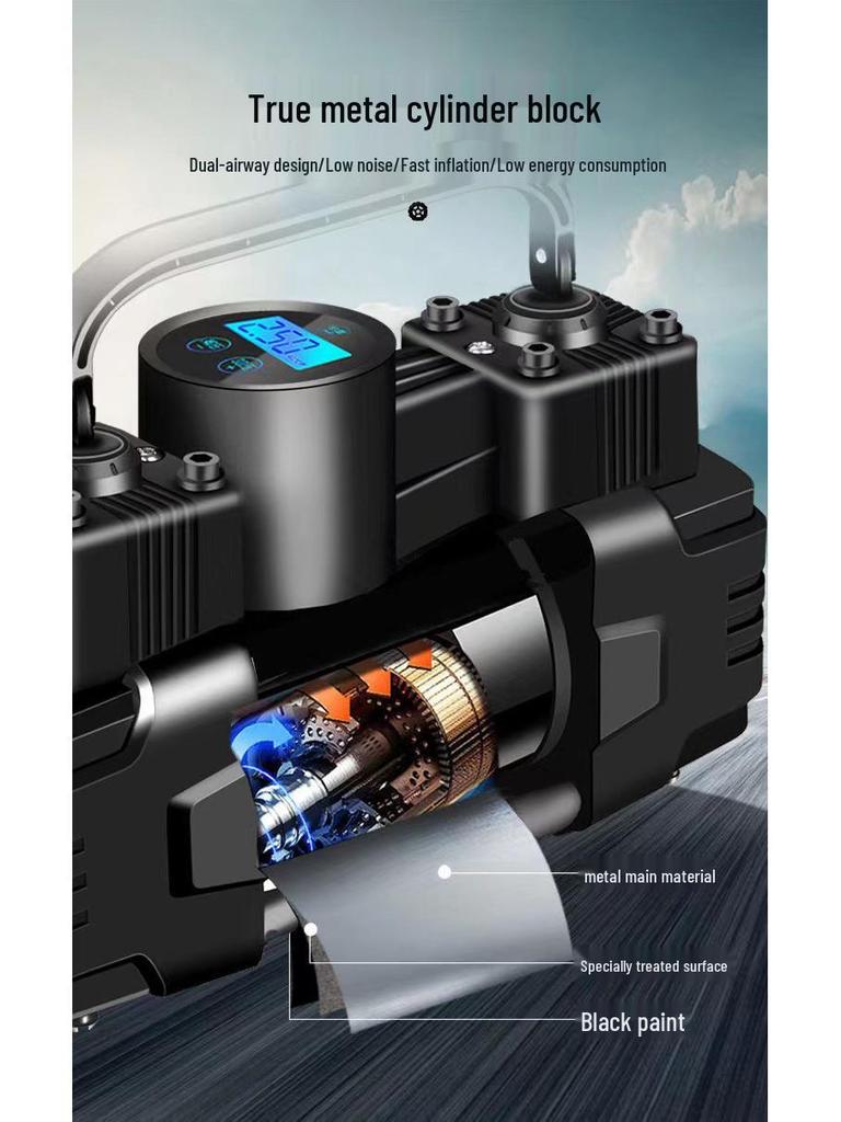 Portable 12V Electric Car Tire Air Pump with Single Cylinder