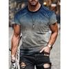 Большие размеры Мужская футболка 3D-принтованные футболки Мужские простые градиентные модные трендовые футболки с коротким рукавом Повседневная летняя одежда