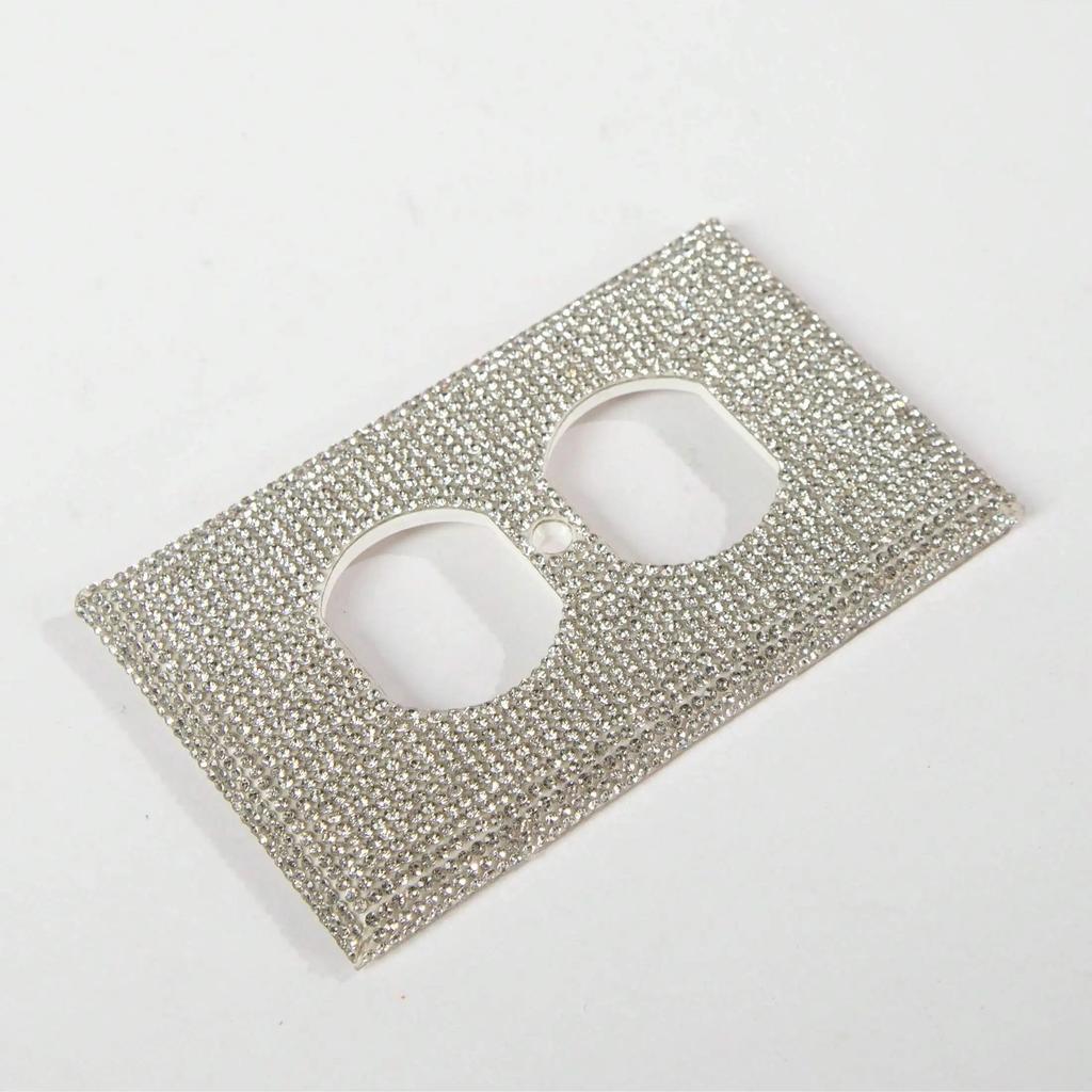 1pc Shiny Rhinestones Wall Plates Light Switch Wall Sticker, Decorative Cover Plate, Single Toggle Rhinestones Outlet Covers Wal