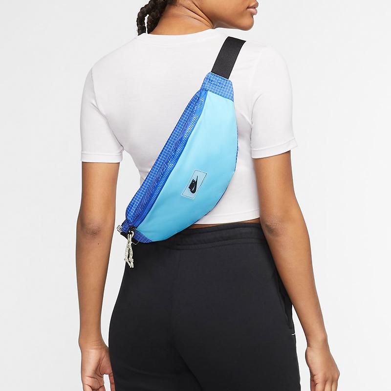 Nike Нейлоновая сумка через плечо, поясная сумка обычного размера, унисекс, синяя, повседневная, DJ1620-405