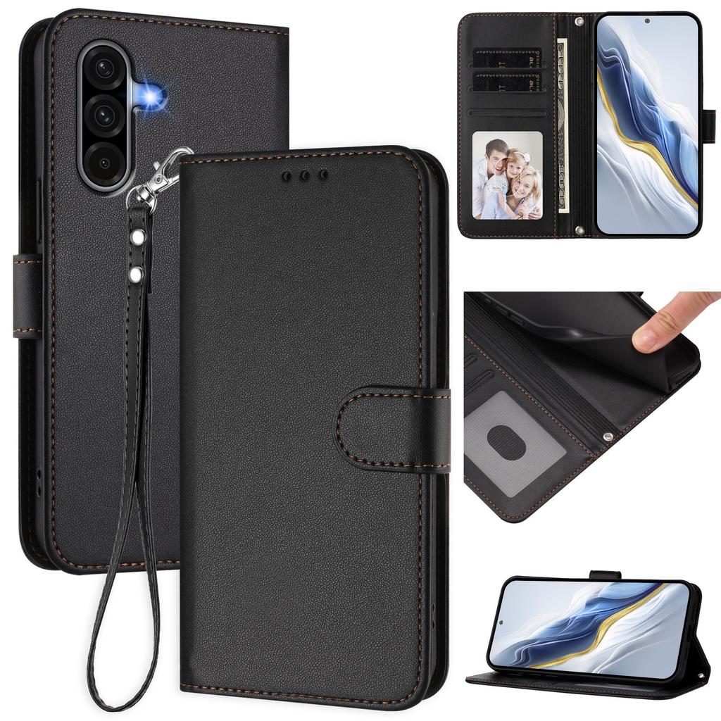 For Samsung Galaxy A36 5G Leather Case Wallet Stand Phone Cover with Wrist Strap