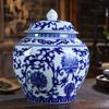 Porcelain, Tea Storage Jar Temple Centerpiece Multi Purpose Decorative Porcelain Asian Decor