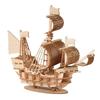 1PC 3D Sailboat Wooden Puzzle Assembly Model Puzzle DIY Wooden Crafts 3D Puzzle Gifts Desktop Decoration