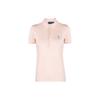 Polo SS23 Однотонная рубашка поло с вышивкой логотипа, на пуговицах, с коротким рукавом, женские топы, розовый 211870236-007