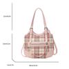 Sweet Style Western-style Grid Large Capacity Bag for Women's  New Trendy Tote Bag Versatile Commuting Shoulder Bag