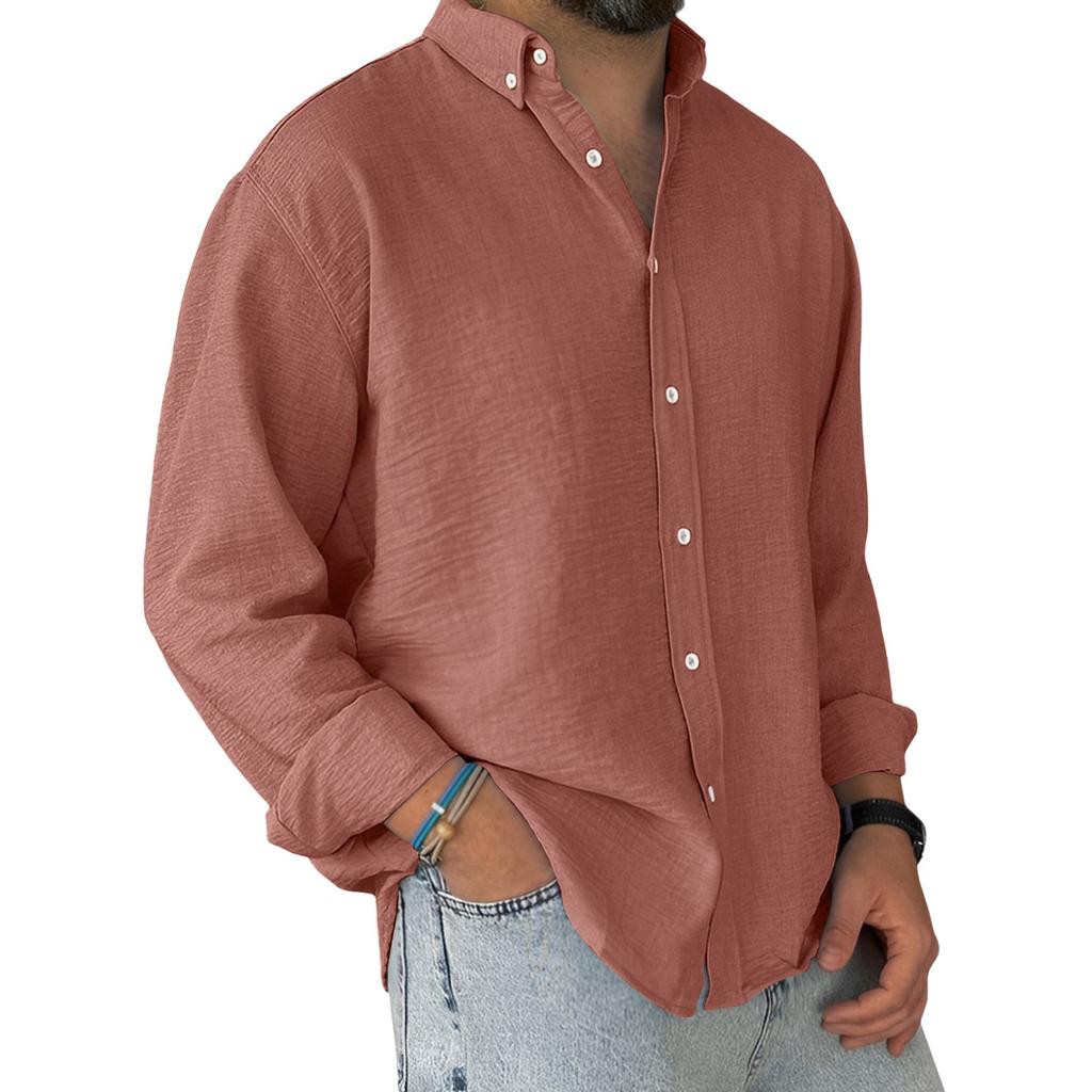 Men's Loose Classic Lapel Multi-pocket Industrial Work Shirt Top