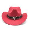 Suede Ethnic Style Top Hat Western Cowboy Hat Tibetan Performance Hat Men'S Retro Woolen Hat
