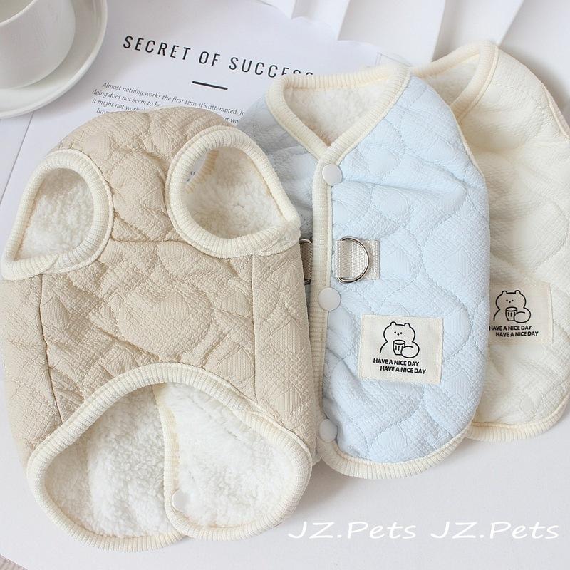 Pet Autumn and Winter Warm Vest Small Dog Thick Plush Winter Two Foot Coat Dog Clothes for Small Dogs Puppy Clothes