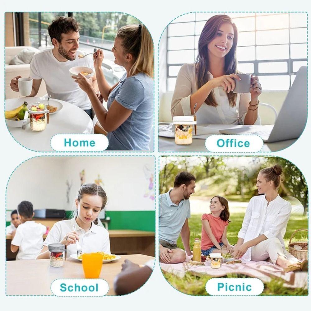 16 oz Yogurt Containers Heat-resistant Glass Cereal Storage Jars New Mason Jar