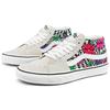 Vans Sk8 Cushioning Durable Lightweight Breathable Mid-Top Skate Shoes Women Sneakers White Gray Floral VN0A3WM340G