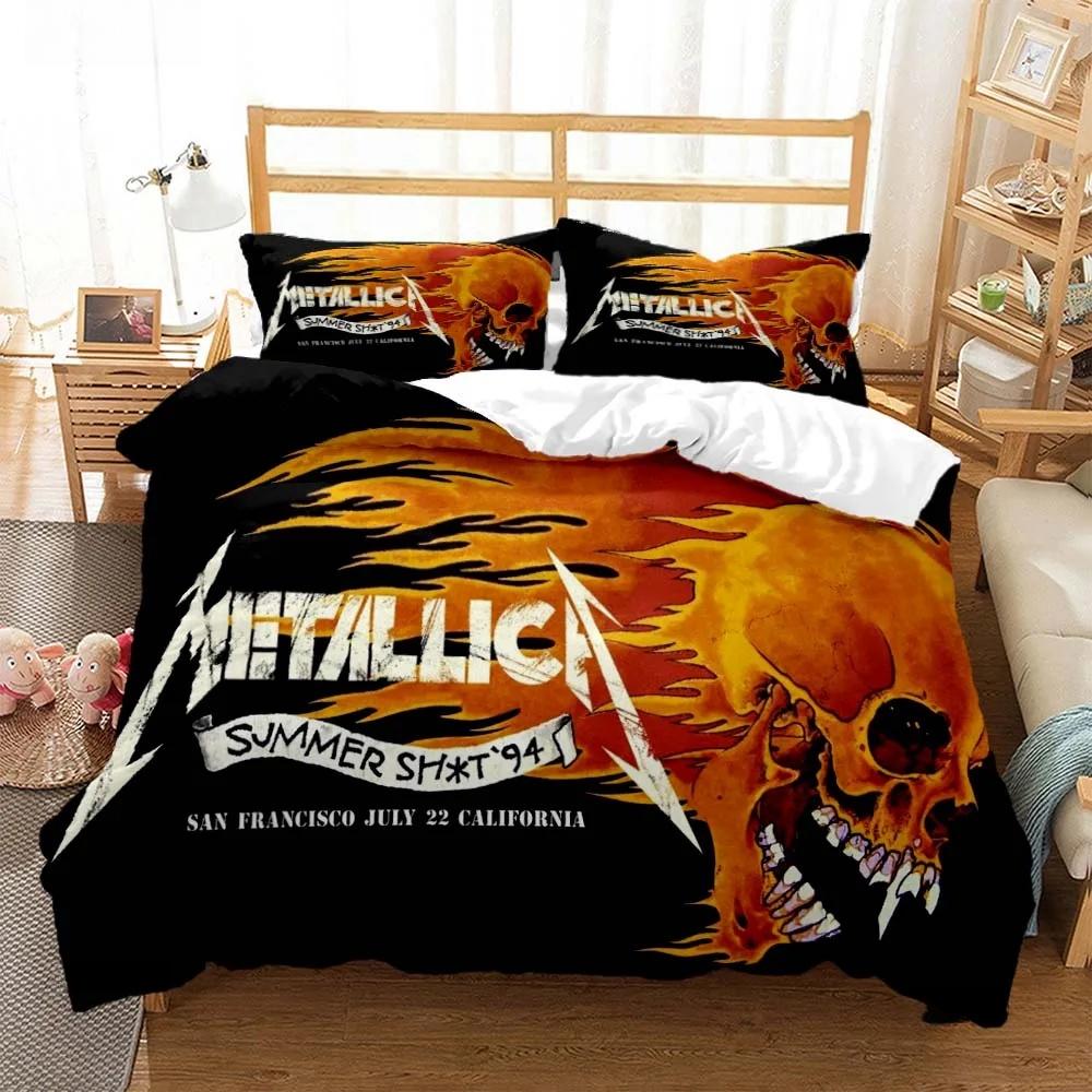 Метал-музыкальная группа MMetallica Коллекция постельного белья Односпальная Двуспальная Полная Королева Королевский Размер Коллекция кроватей Спальня для взрослых и детей Коллекция пододеяльников Домашний текстиль