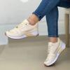 Autumn Ladies Sneakers Casual Breathable Solid Color Thick Sole Sneakers Fashion Running Walking Lace Up Sneakers Plus Size 43