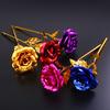 Golden-Color Foil Artificial Rose Flower Long Stem Valentine's Day Lovers Gift