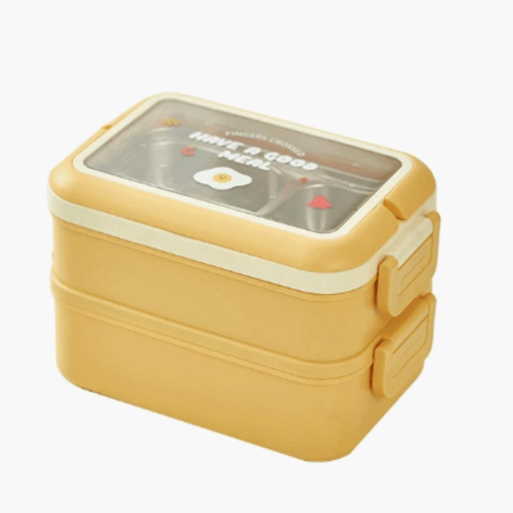 2 Layer Lunch Storage Container Stainless Steel Food Container Compartment Lunch Box For Picnics