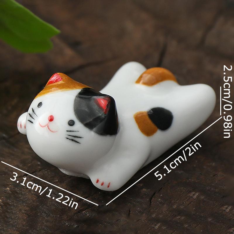 1 Piece of Chinese Style Creative Cat Durable Chopstick Holder Ceramic Cute Holder Portable Holder Decoration