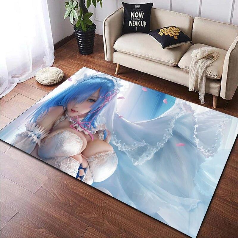 Горячий аниме сексуальная девушка, красивый ковер с принтом для гостиной, нескользящий коврик для спальни, современное украшение дома, напольный коврик для йоги