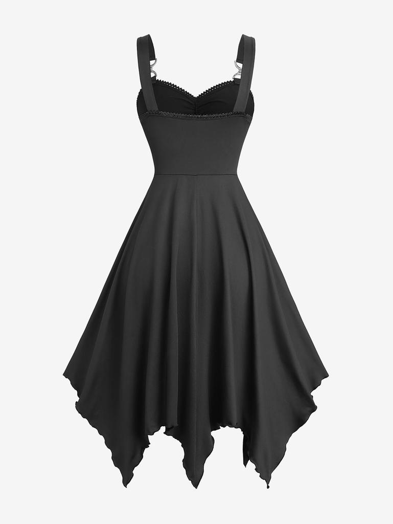 Rosegal Plus Size Цветочные кружевные вставки на шнуровке со сборками Многослойное асимметричное платье-платок