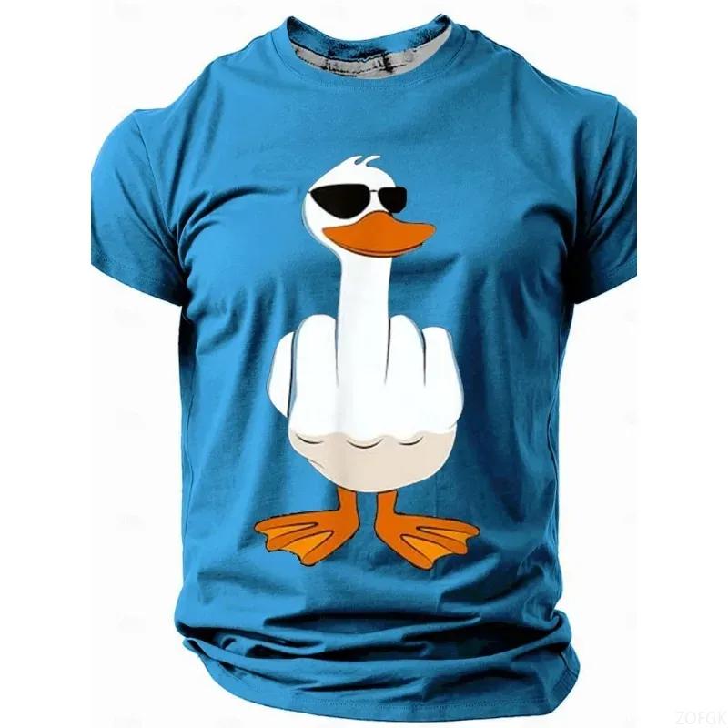 Summer Duck Print Kids T-shirt Summer Daily Casual Loose Comfortable Short Sleeve Boys Tees Top Outdoor Girl T-shirt