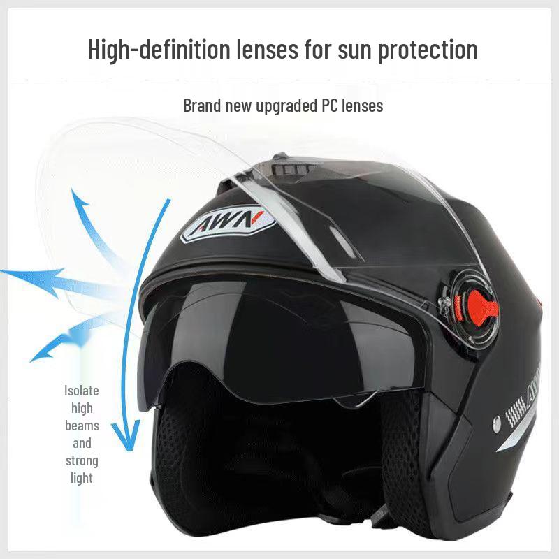 3C Certified Dual-Lens Motorcycle & Electric Vehicle Helmet for All Seasons