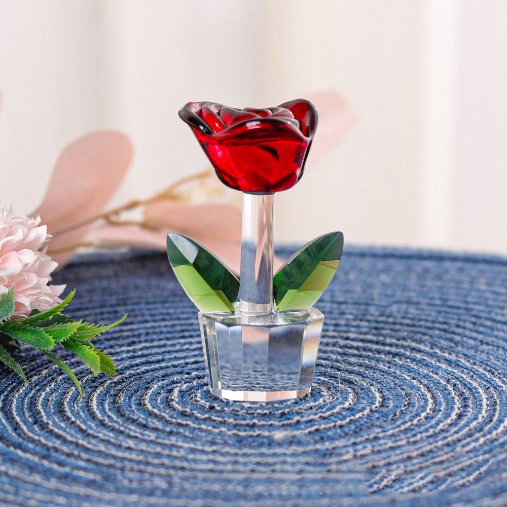 Резные хрустальные статуэтки подсолнуха, милая статуэтка букета тюльпанов, хрустальные украшения в виде тюльпанов, декор для стола