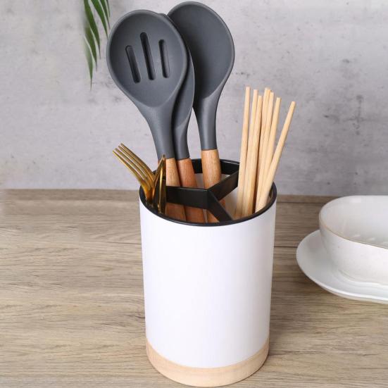 Tableware Storage Container Detachable Kitchen Supplies Lightweight Forks Spoon Cutlery Storage Organizer Practical Store Drainage Hole
