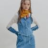 КВАДРАТНЫЙ ШАРФ FAKEMAMA VINTAGE В КЛЕТКУ_ЖЕЛТЫЙ