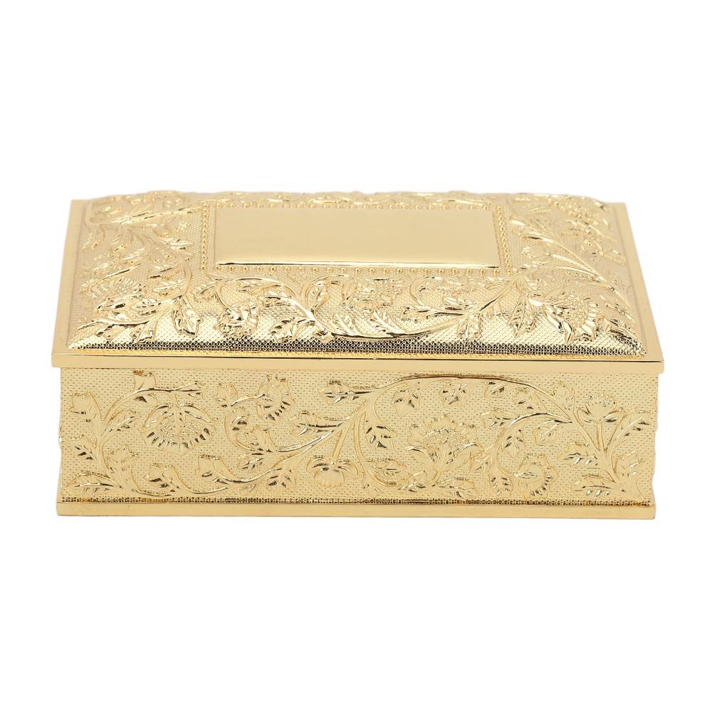 Zinc Alloy Trinket Storage Box Gold Treasure Chest Case Jewelry Boxes Keepsake Box For Ladies