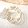 Simple fashion metal texture texture multi-layer geometric cross round women's bracelet advanced design sense
