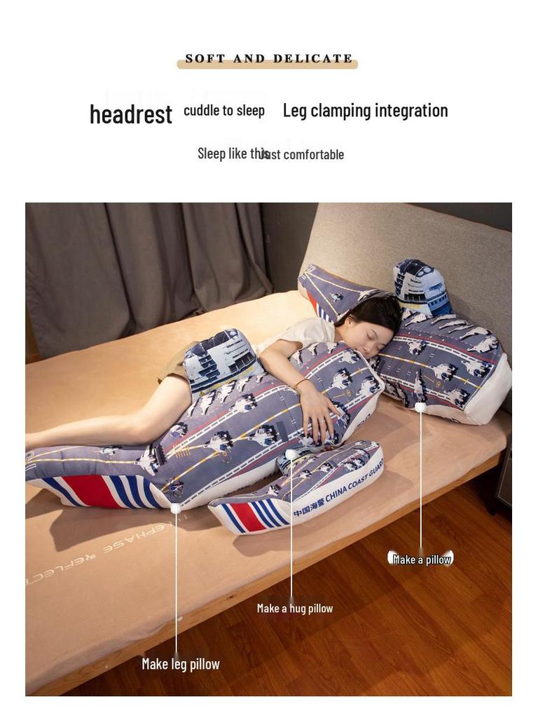 Плюшевый набор для сна и одеяло в виде самолета - Подушка для офиса или дома