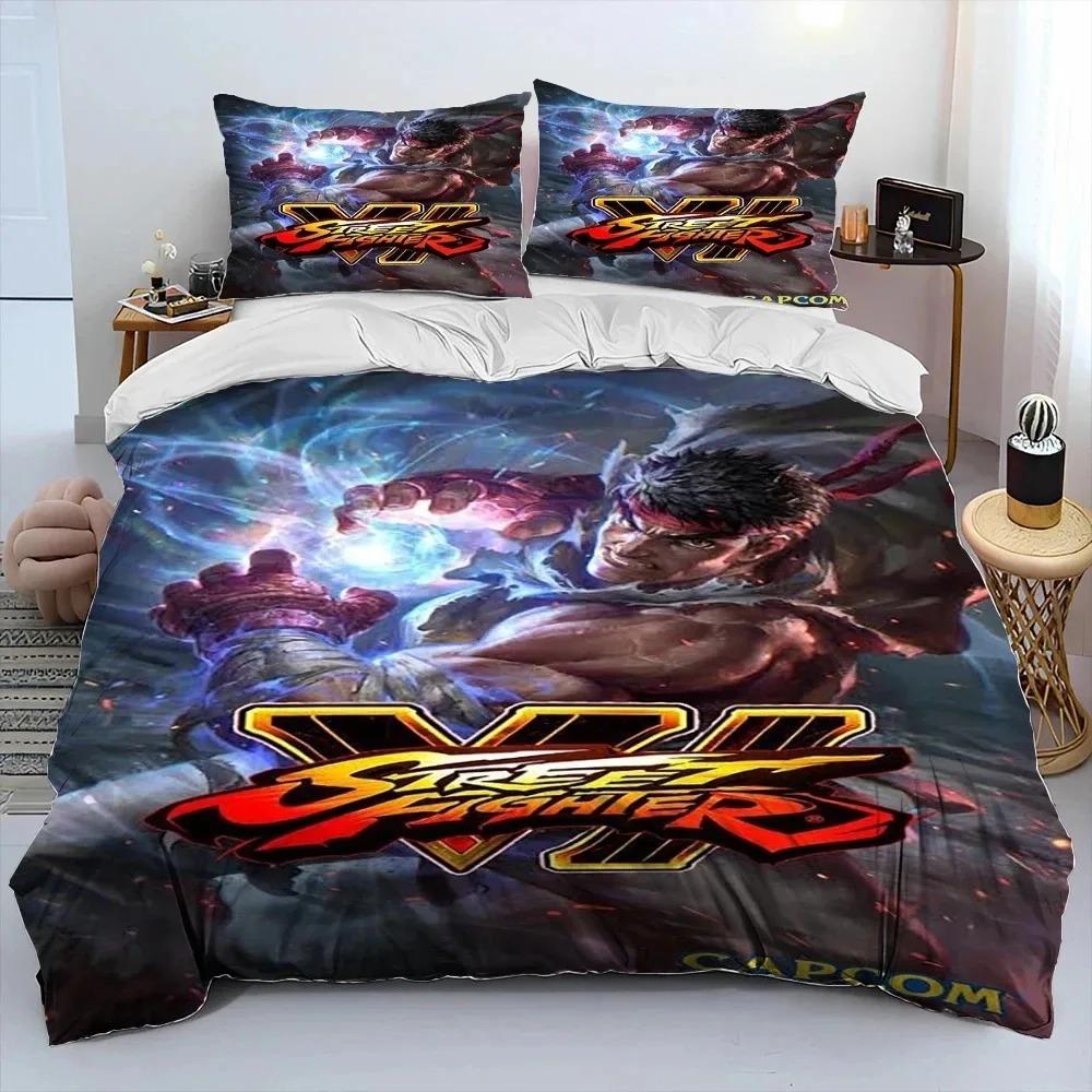 Street Fighter Ретро Игрок Постельное Белье Односпальное Двуспальное Полное Queen King Размер Полиэстер Пододеяльник Одеяло Покрывало Комплект