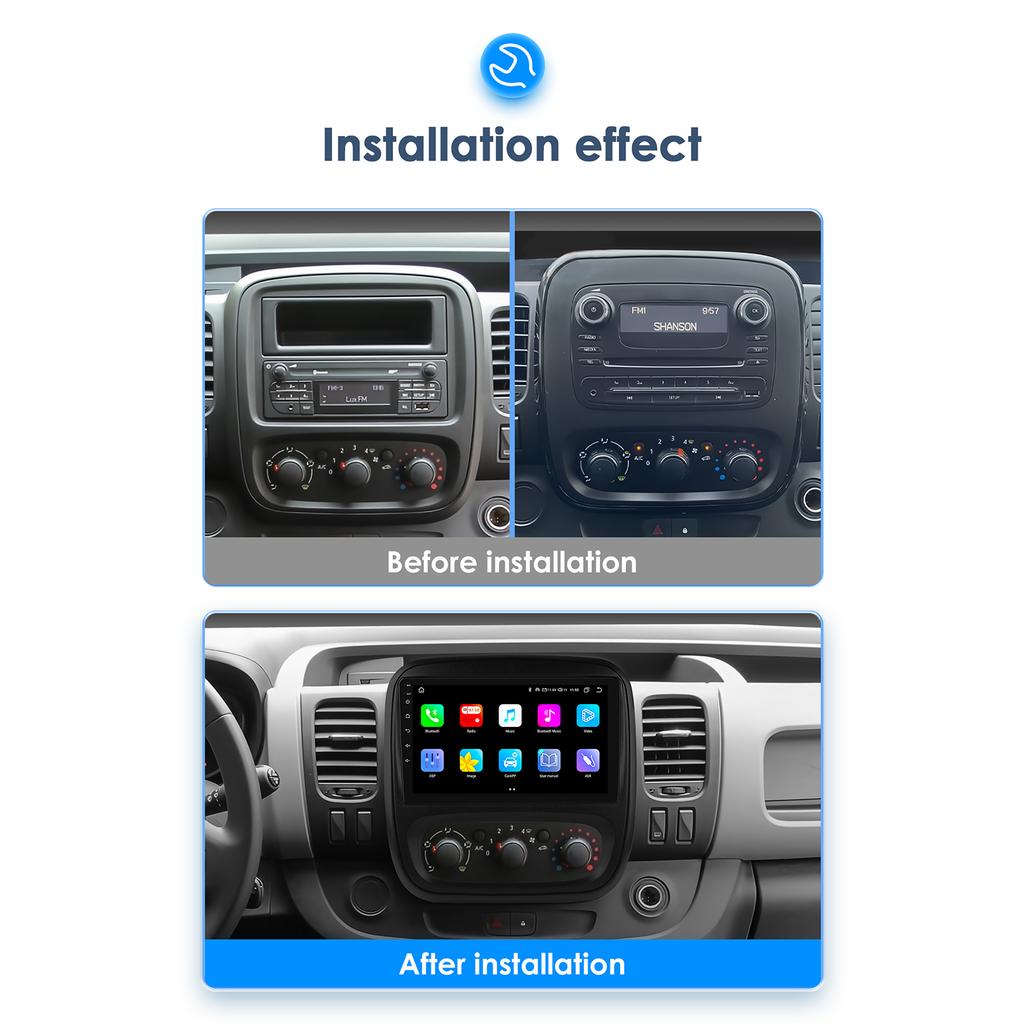 Hizpo 4G AI Voice Android Auto Radio для Renault Trafic 3 2014-2021 для Opel Vivaro B 2014-2018 Carplay Car Multimedia Intelligent Screen GPS 2din