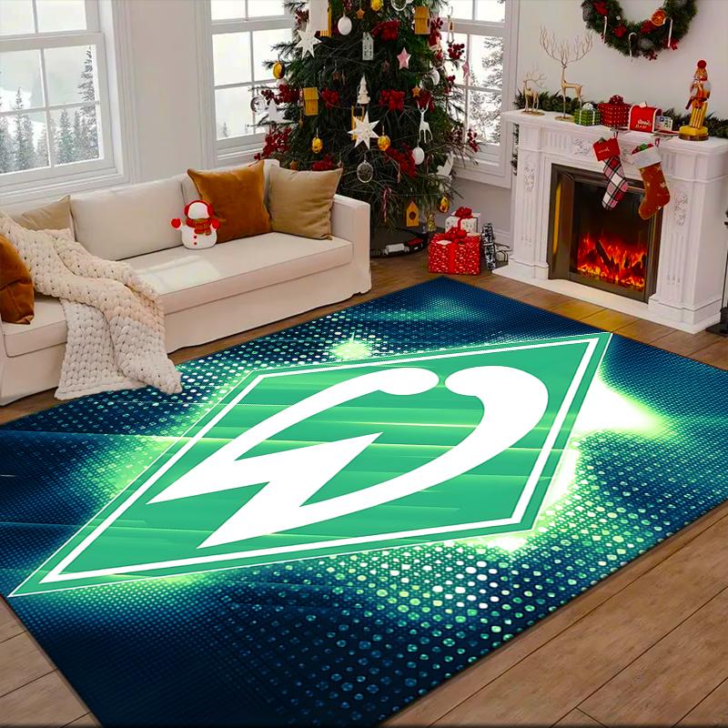 1PC Green Werder Symbol Rug Game Carpet, Floor Mat for Bedroom Living Room Entryway Rug, Home Decor Idea Gift for Christmas birthday