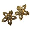 [P4613] - Дизайнерские клипсы Sissi золотистого янтаря (цветы) - 35x35 мм