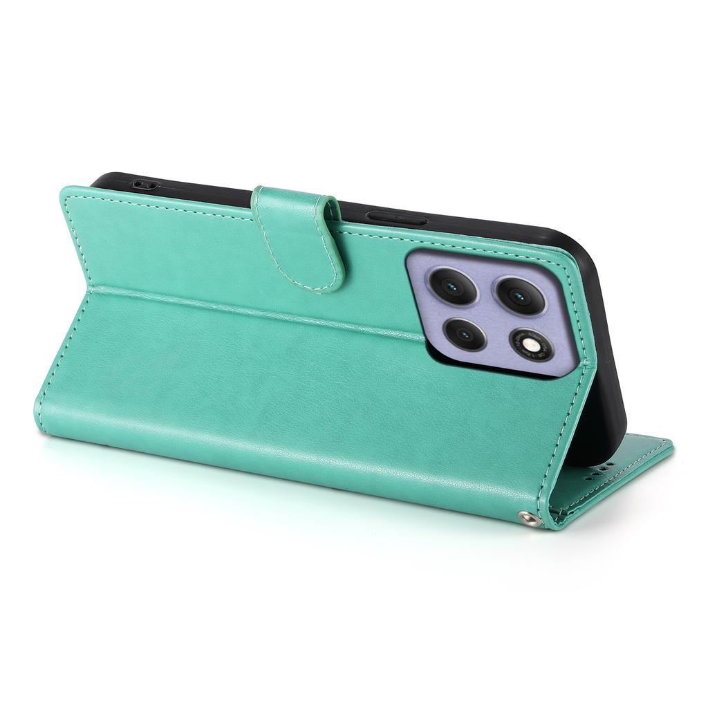 Для Motorola Moto G86 5G Чехол-кошелек Бабочка Цветочный Оттиск Искусственная Кожа Чехол для телефона с ремешком на запястье